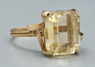 Appraisal: Lady's golden topaz ring emerald-cut golden topaz gemstone estimated weight