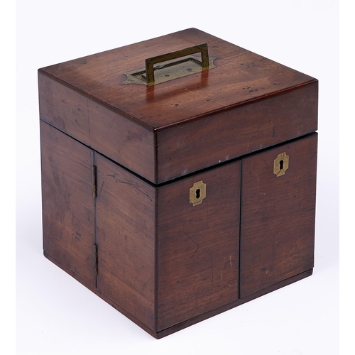 Appraisal: A Victorian mahogany folding domestic medicine chest with flush brass