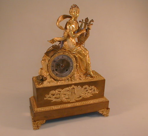 Appraisal: A thC French gilt metal mantel clock of eight day