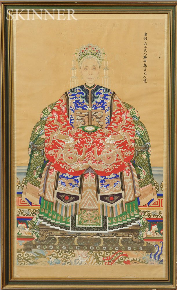 Appraisal: Portrait of a Woman China seated in a chair with