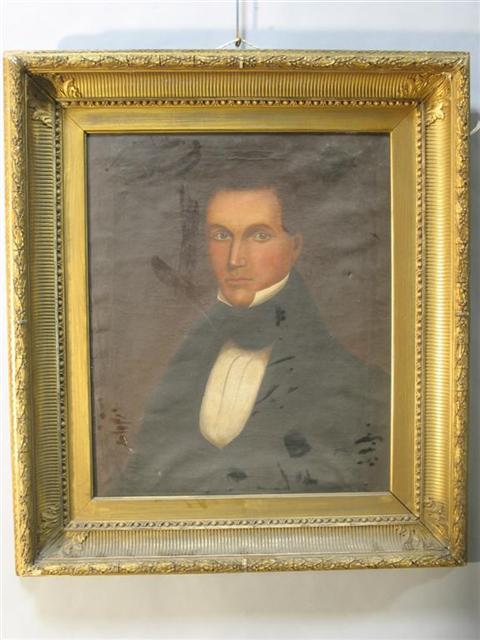 Appraisal: TH CENTURY AMERICAN PORTRAIT OF A GENTLEMAN Oil on canvas