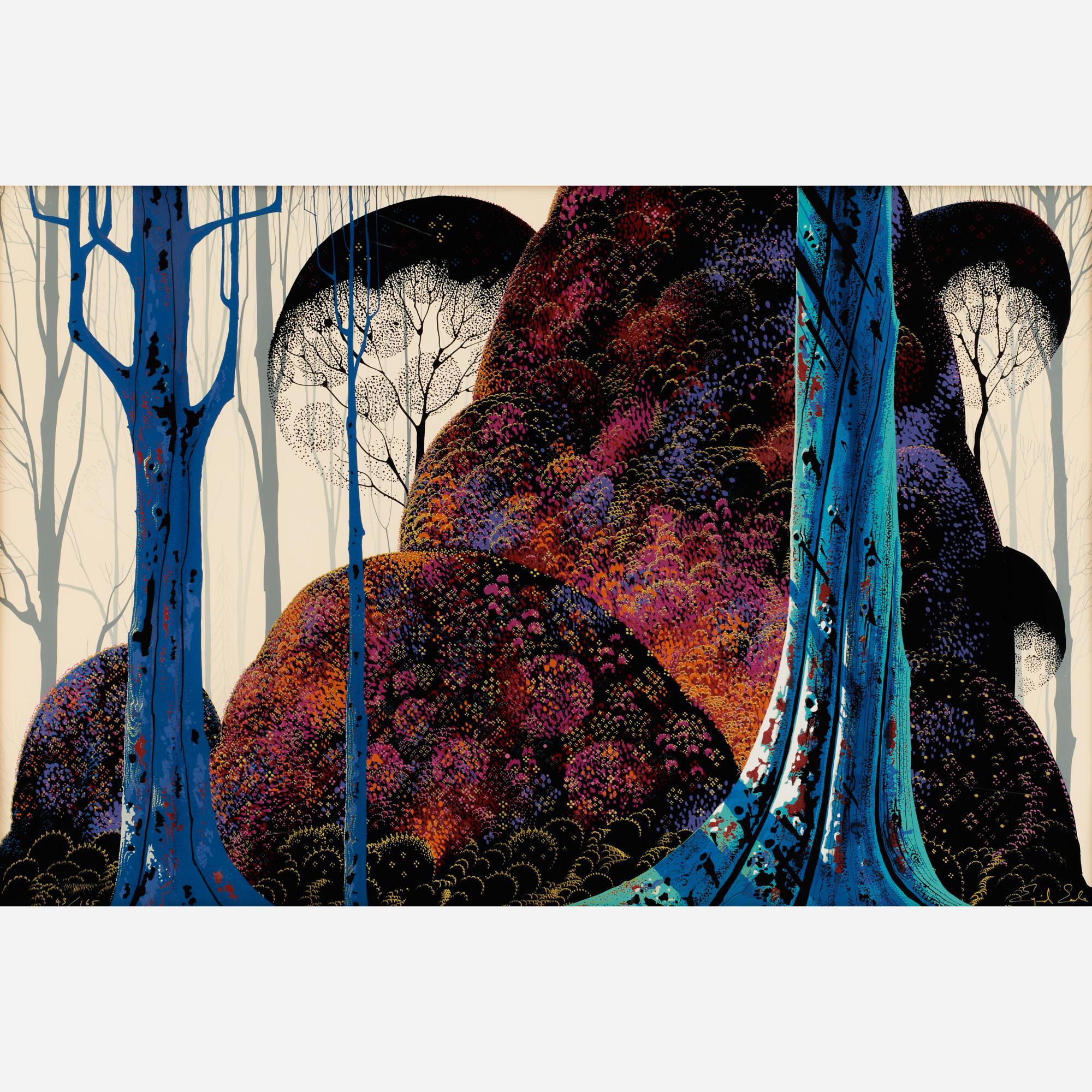 Appraisal: EYVIND EARLE JEWEL FOREST SERIGRAPH Eyvind Earle American - Jewel