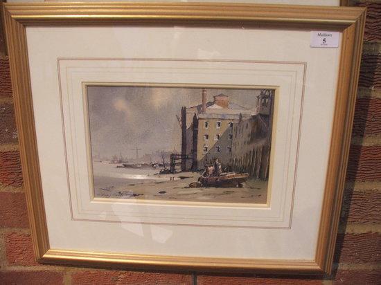 Appraisal: SIDNEY CARDEW b - 'Foreshore - Rotherhithe' signed watercolour x