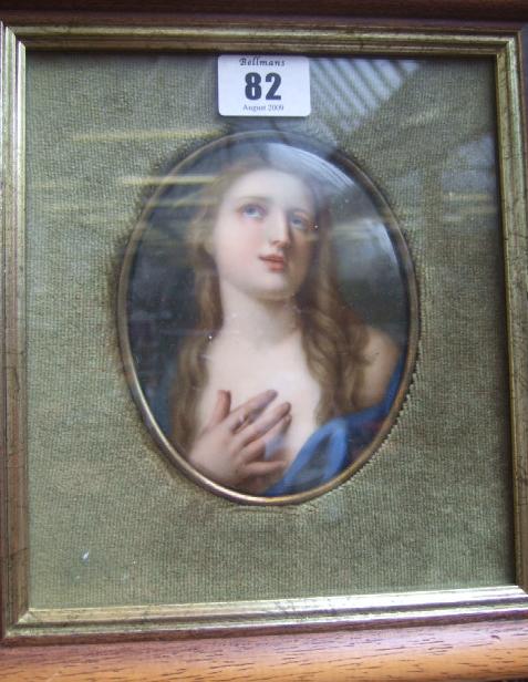 Appraisal: Two German porcelain plaques late th century the first painted