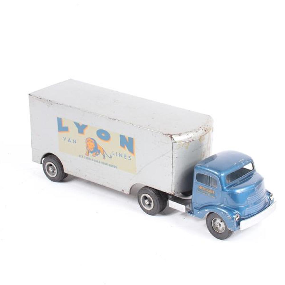 Appraisal: SMITH MLLER LYON VAN LINES PRESSED METAL BLUE TOY TRUCK