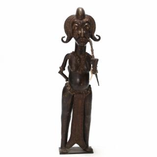 Appraisal: Cameroon Probably Bamum Rare Large Cast Bronze Female Figure with