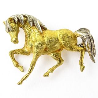 Appraisal: Vintage Miniature Karat Yellow Gold Horse Pin Stamped Good condition