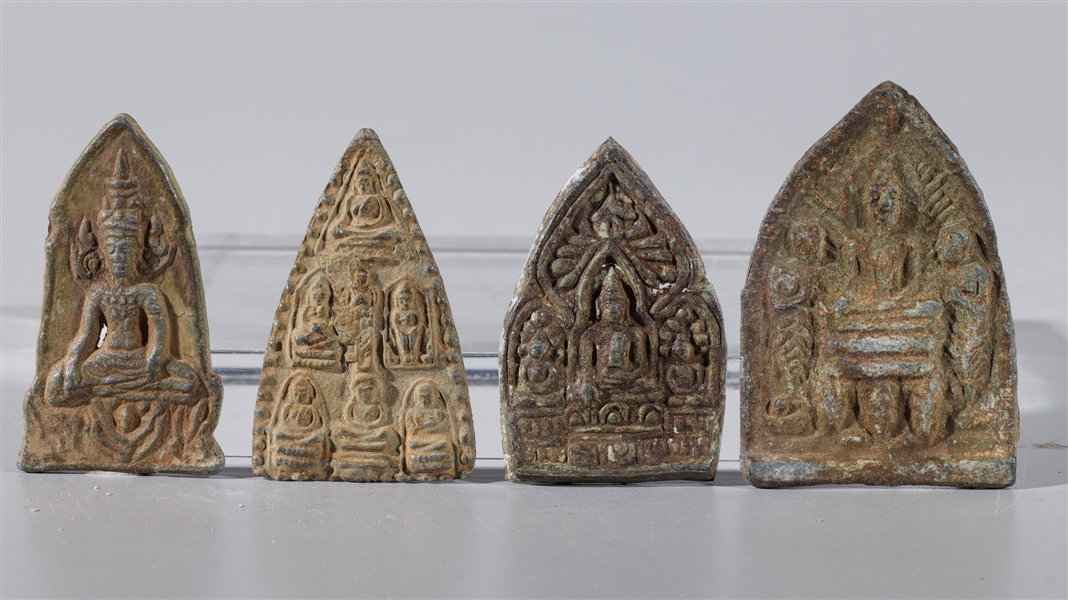 Appraisal: Group of antique various Thai bronze votive tablets some have