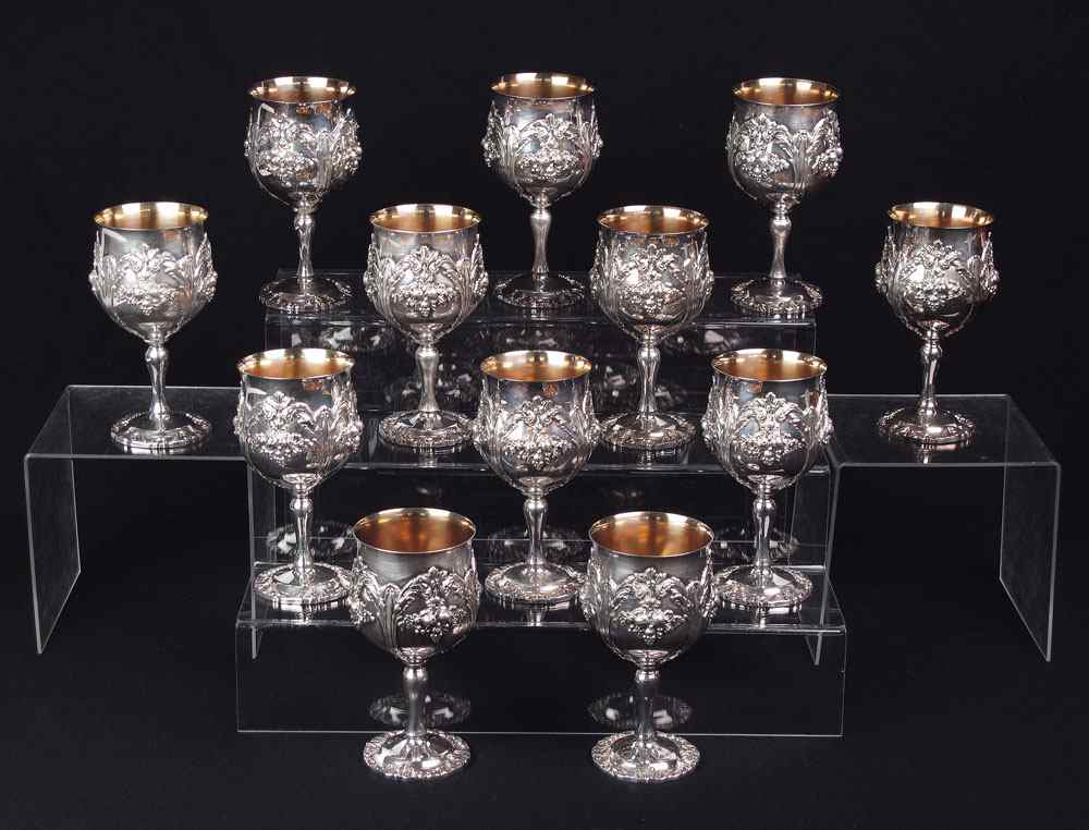 Appraisal: REED BARTON RENAISSANCE SILVERPLATE GOBLETS goblets in the Renaissance pattern