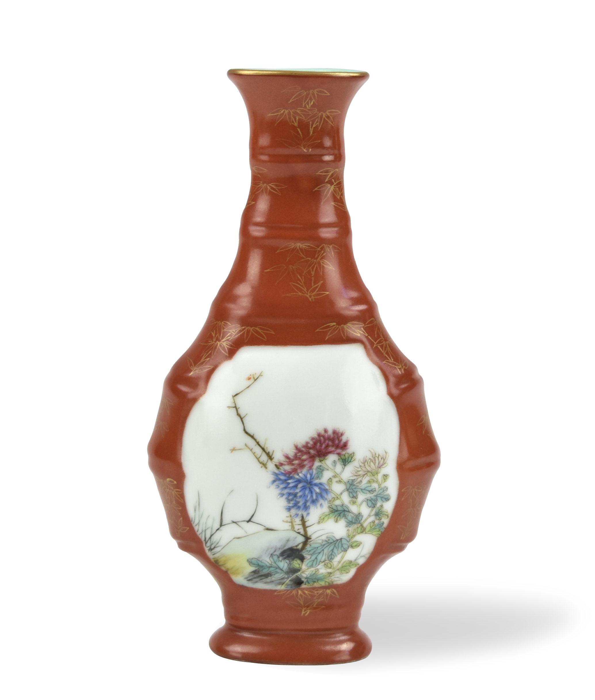 Appraisal: Chinese Qianlong mark but later famille rose vase decorated with