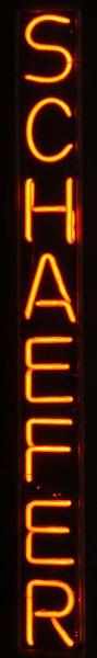 Appraisal: Schaefer Vertical Neon Sign Description s Red neon mounted on