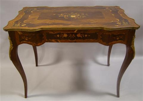 Appraisal: LOUIS XV STYLE MARQUETRY CENTER TABLE the rectangular top with