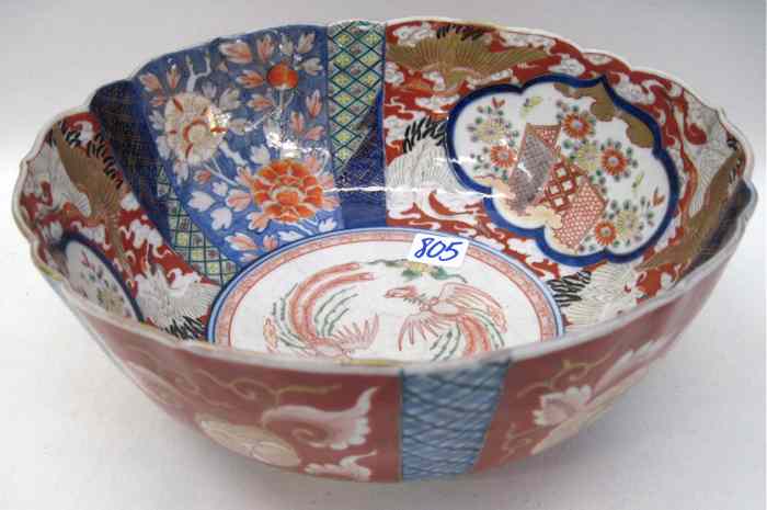 Appraisal: JAPANESE IMARI PORCELAIN CENTER BOWL c 's from northwest Kyushu