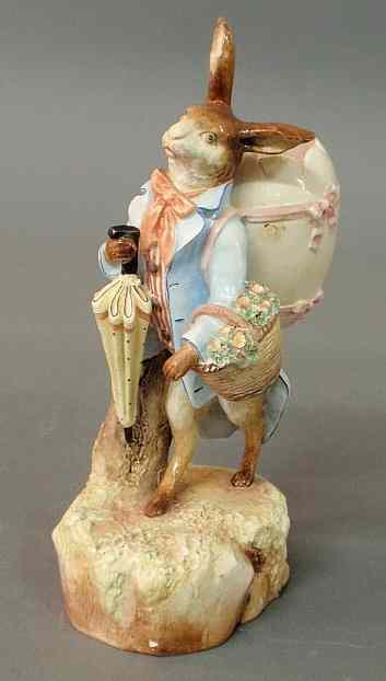 Appraisal: Large porcelain figure of a rabbit with an egg and