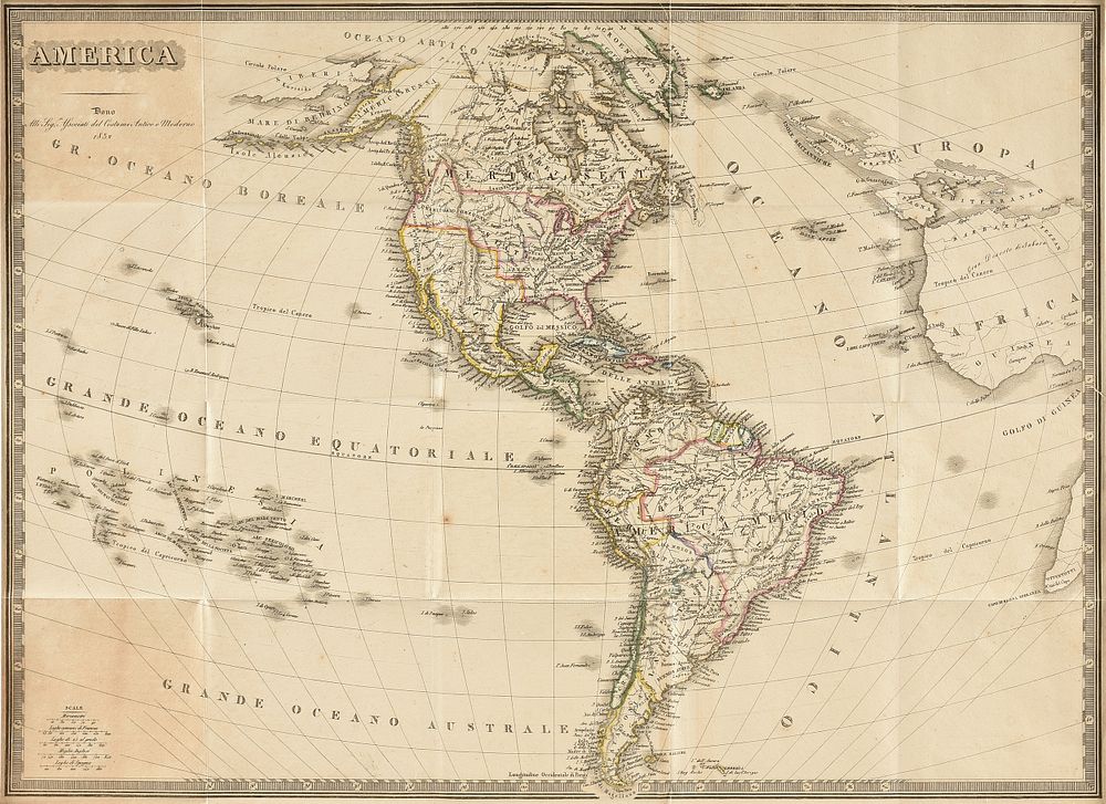 Appraisal: AN ANTIQUE MAP America MILAN CIRCA AN ANTIQUE MAP America