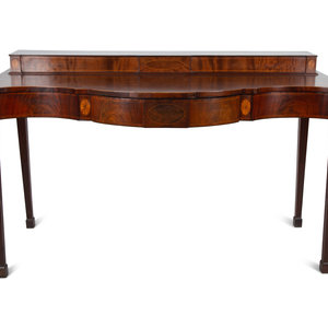 Appraisal: A George III Mahogany Step-Back Serving Table CIRCA Height x