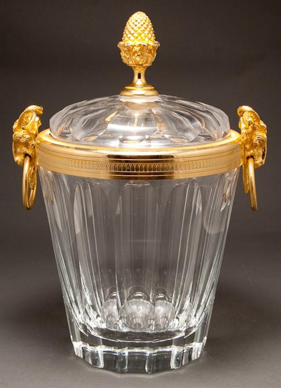 Appraisal: French gilt-metal mounted crystal covered ice bucket Martin Benito with