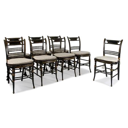 Appraisal: Set of Eight Painted Side Chairs Estimate -