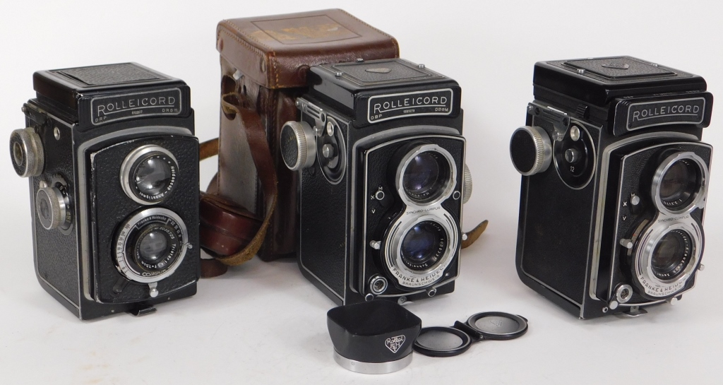 Appraisal: GROUP OF ROLLEICORD TLR CAMERAS Group of Rolleicord TLR cameras