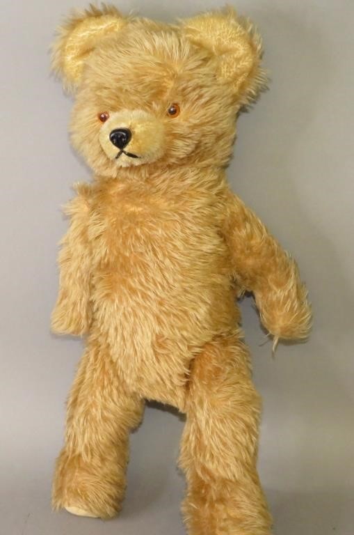 Appraisal: HERMAN VINTAGE LONGHAIRED MOHAIR JOINTED TEDDY BEAca - straw stuffed