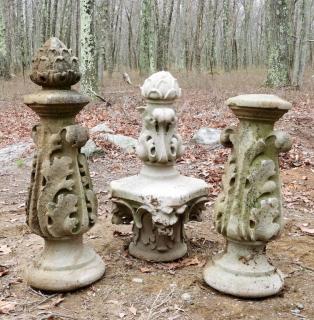 Appraisal: Large Limestone Finials UNITED STATES FIRST HALF TH CENTURY Three