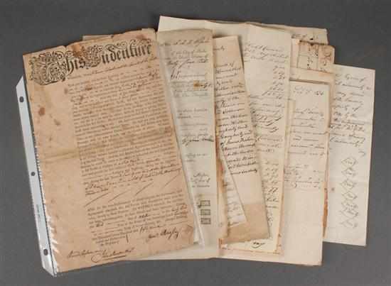 Appraisal: Maryland Ephemera Assortment of part-printed documents letters and others late