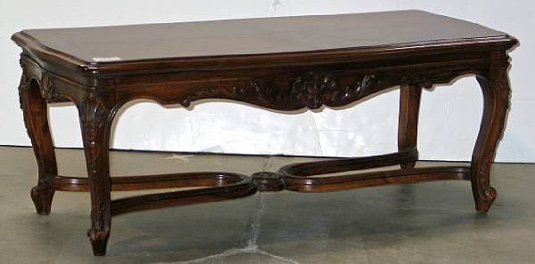 Appraisal: A Louis XV style walnut low table th century height