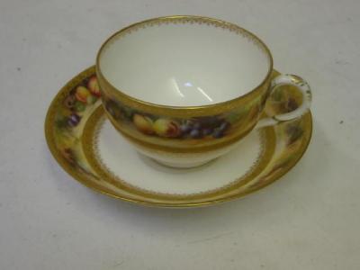 Appraisal: A ROYAL WORCESTER PORCELAIN CUP AND SAUCER painted with bands