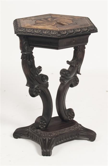 Appraisal: A th century Anglo-Indian hardwood side table the octagonal top