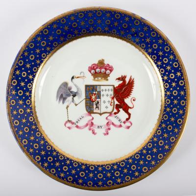 Appraisal: A Derby 'Trial by Jury' armorial plate cm diameter