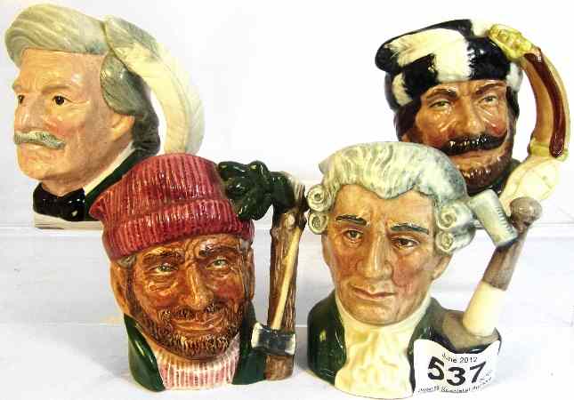 Appraisal: Royal Doulton Small Character Jugs Mark Twain D The Trapper