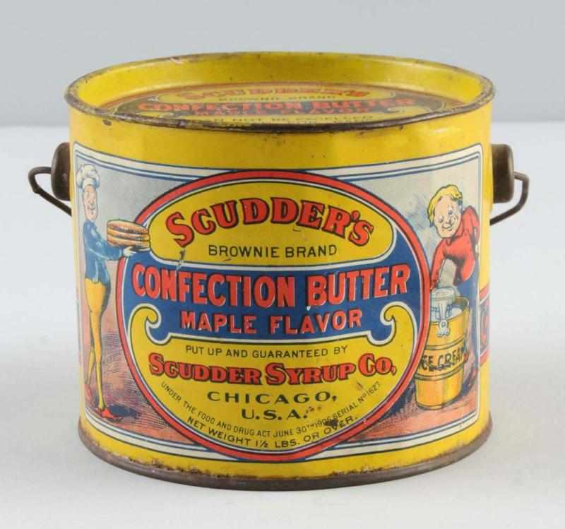 Appraisal: Yellow Scudder's Peanut Butter Pail Condition Very Good Size -