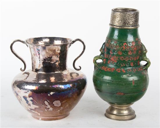 Appraisal: Sale Lot Two Miscellaneous Vases one silver metal the other