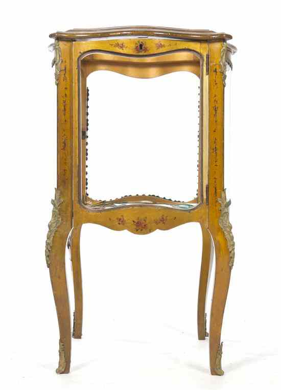 Appraisal: A Louis XV Style Gilt Bronze Mounted Painted Vitrine of