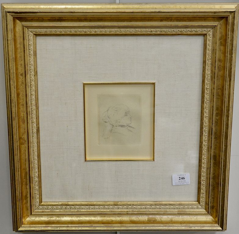 Appraisal: Pierre-Auguste Renoir etching Portrait of Berthe Morisot signed in plate