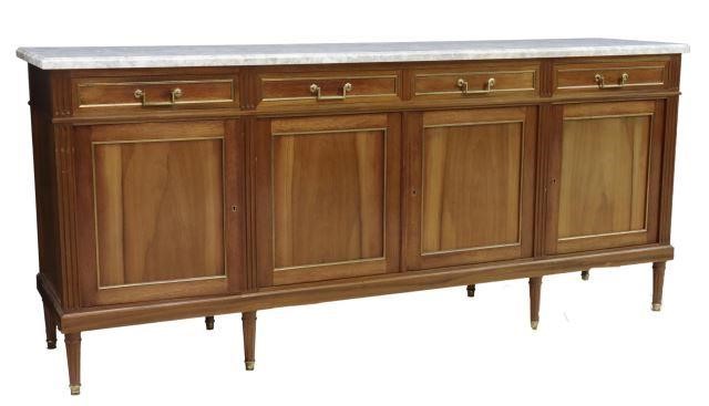 Appraisal: French Louis XVI style marble-top mahogany sideboard early th c