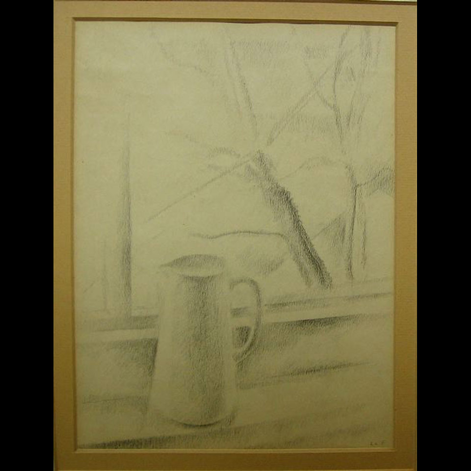 Appraisal: LIONEL LEMOINE FITZGERALD - CANADIAN PITCHER ON WINDOW LEDGE GRAPHITE