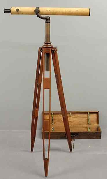 Appraisal: Bonshur Holmes Philadelphia telescope l closed with a mahogany tripod