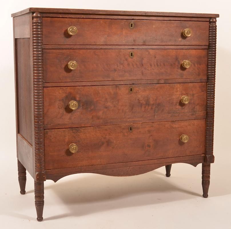 Appraisal: Sheraton Walnut Chest of Drawers Sheraton Walnut Chest of Drawers