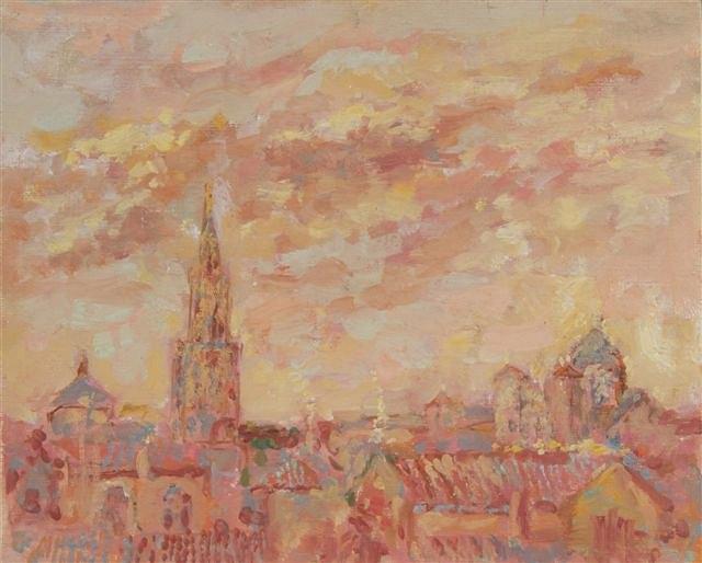 Appraisal: MARIAN KRATOCHWIL Polish - View over Toledo Spain circa oils