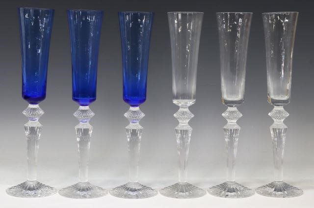 Appraisal: lot of French crystal champagne flutes Baccarat in the Mille