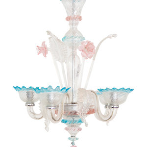 Appraisal: A Venetian Blown Glass Chandelier MID TH CENTURY Height inches