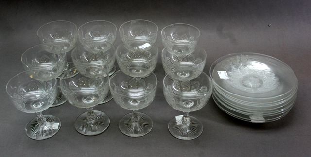 Appraisal: A set of th century armorial cut glass sherbet glasses