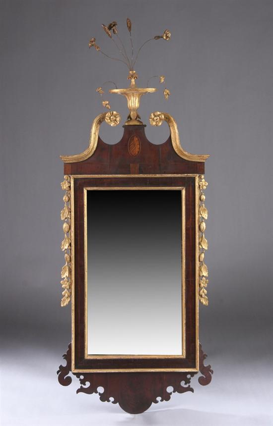 Appraisal: FINE FEDERAL PARCEL-GILT AND MAHOGANY LOOKING GLASS circa - probably