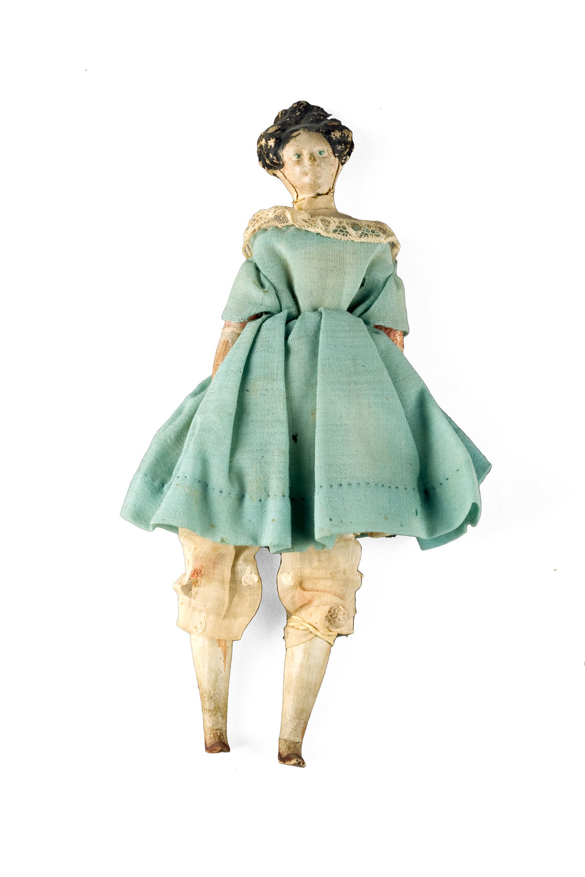 Appraisal: PAPIER MACHE DOLL WITH HIGH HAIRDO Height inches