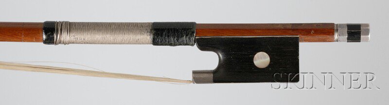 Appraisal: Silver-mounted Violin Bow the round stick unstamped weight grams Estimate