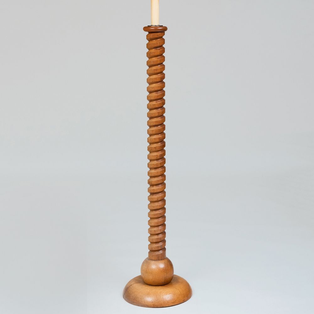 Appraisal: Modern Turned Wood Floor Lamp ft in x in diam