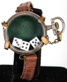 Appraisal: Dice Wrist Watch with Band Circa Three dice under a