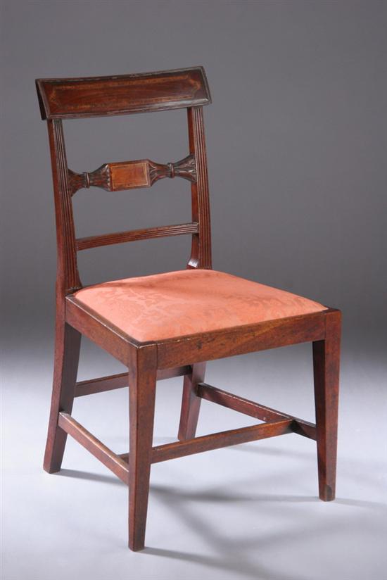 Appraisal: AMERICAN LATE FEDERAL INLAID WALNUT SIDE CHAIR Circa Beautifully figured