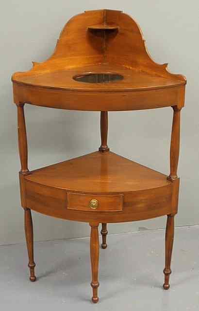 Appraisal: Sheraton poplar washstand c with a single drawer and delicate